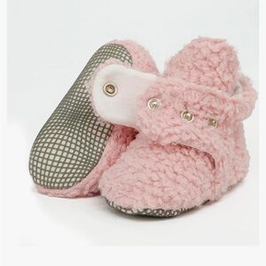 Ella Pink and Gray Slippers Soft Plush Design